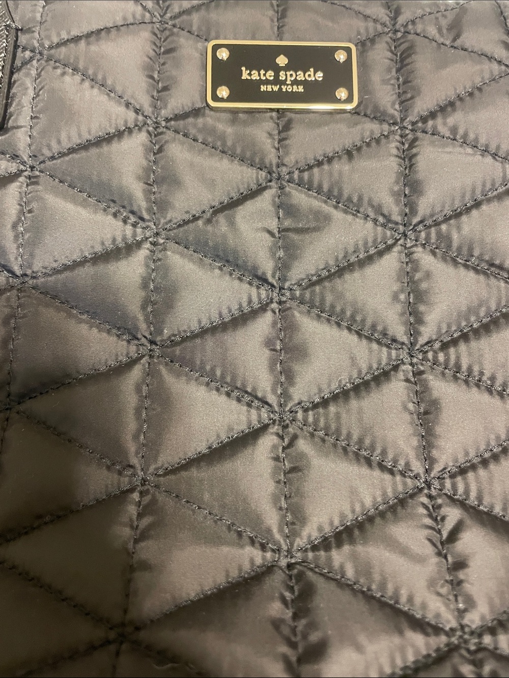 kate spade Black Quilted Tote with Logo Plaque - Picture 5 of 9